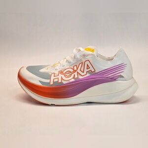 New Hoka One Rocket X 2  Carbon Running Shoes ‘Frost/Lava Women's 8 Carbon Plate